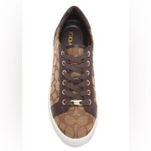 COACH Paddy Signature Monogram Sneakers Brown Size 8